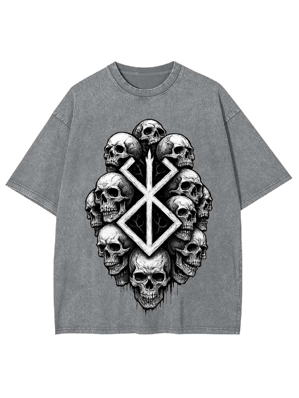SKULL EMBLEM WASHED TSHIRT
