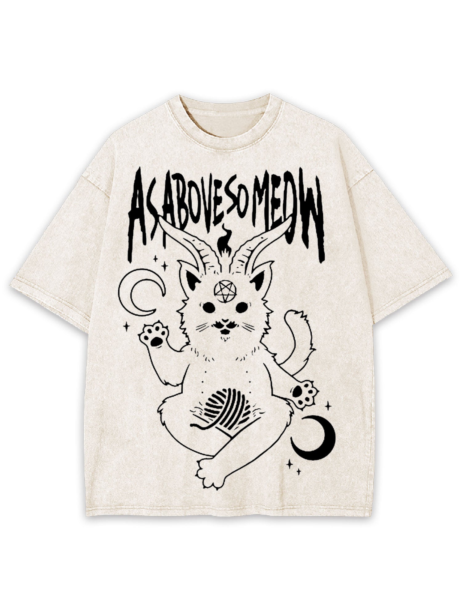 As Above So Meow Washed Tshirt