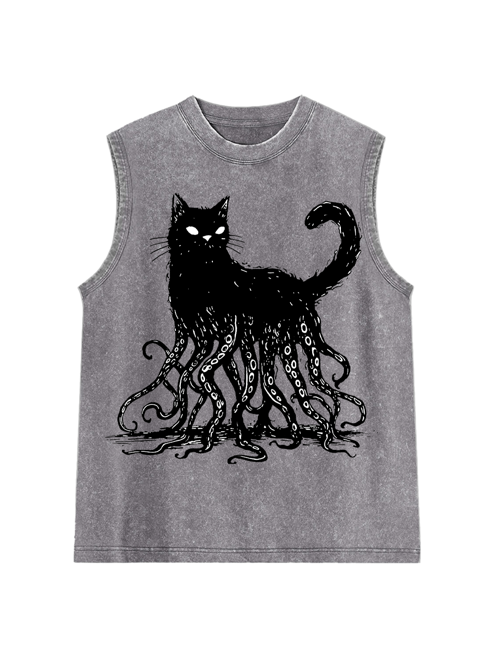 Octopus Tentacle Cat Washed Tank Top