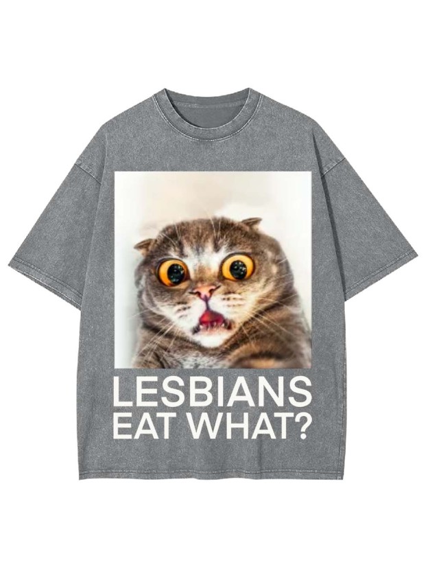 LESBIANS EAT WHAT? WASHED TSHIRT