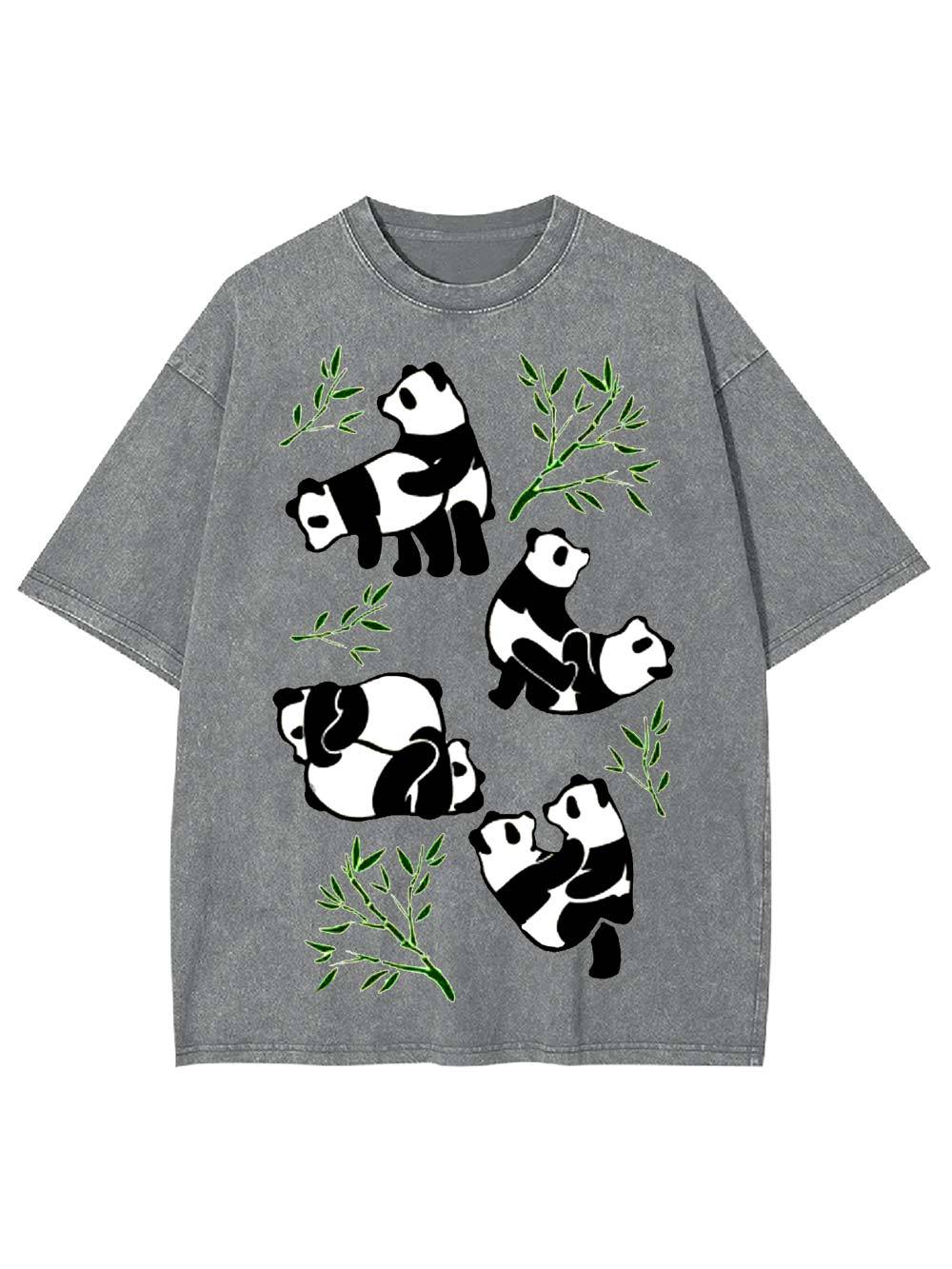 Playful Pandas and Bamboo Washed Tshirt