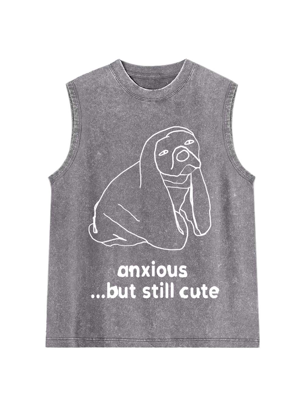 Anxious but Cute Washed Tank Top