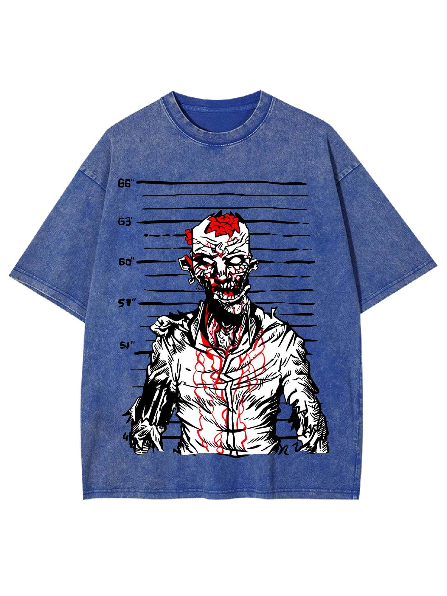 Zombie Mugshot Washed Tshirt-ClassyOutlaw Sale