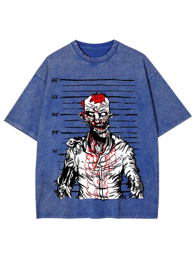 Zombie Mugshot Washed Tshirt