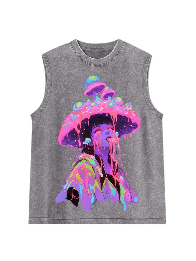 Mushroom Dreamscape Washed Tank Top