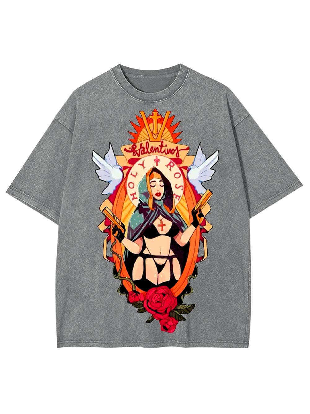 Holy Rose Rebel Washed Tshirt