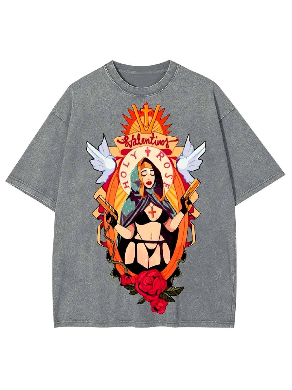 Holy Rose Rebel Washed Tshirt