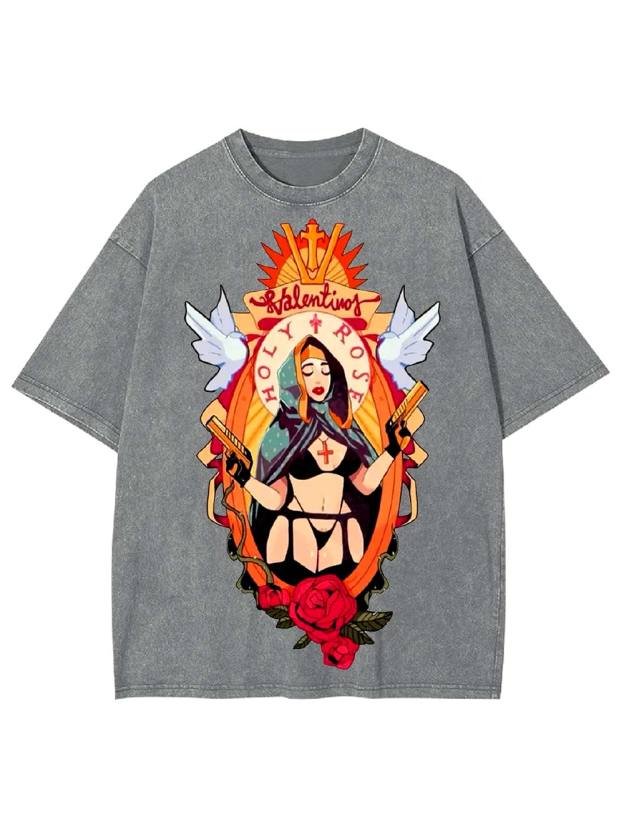 Holy Rose Rebel Washed Tshirt