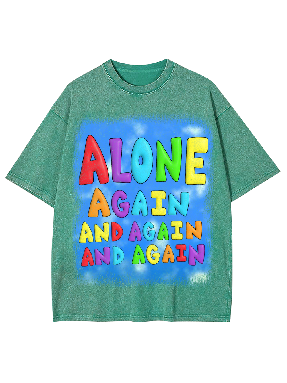 Alone again and again and again Washed Tshirt