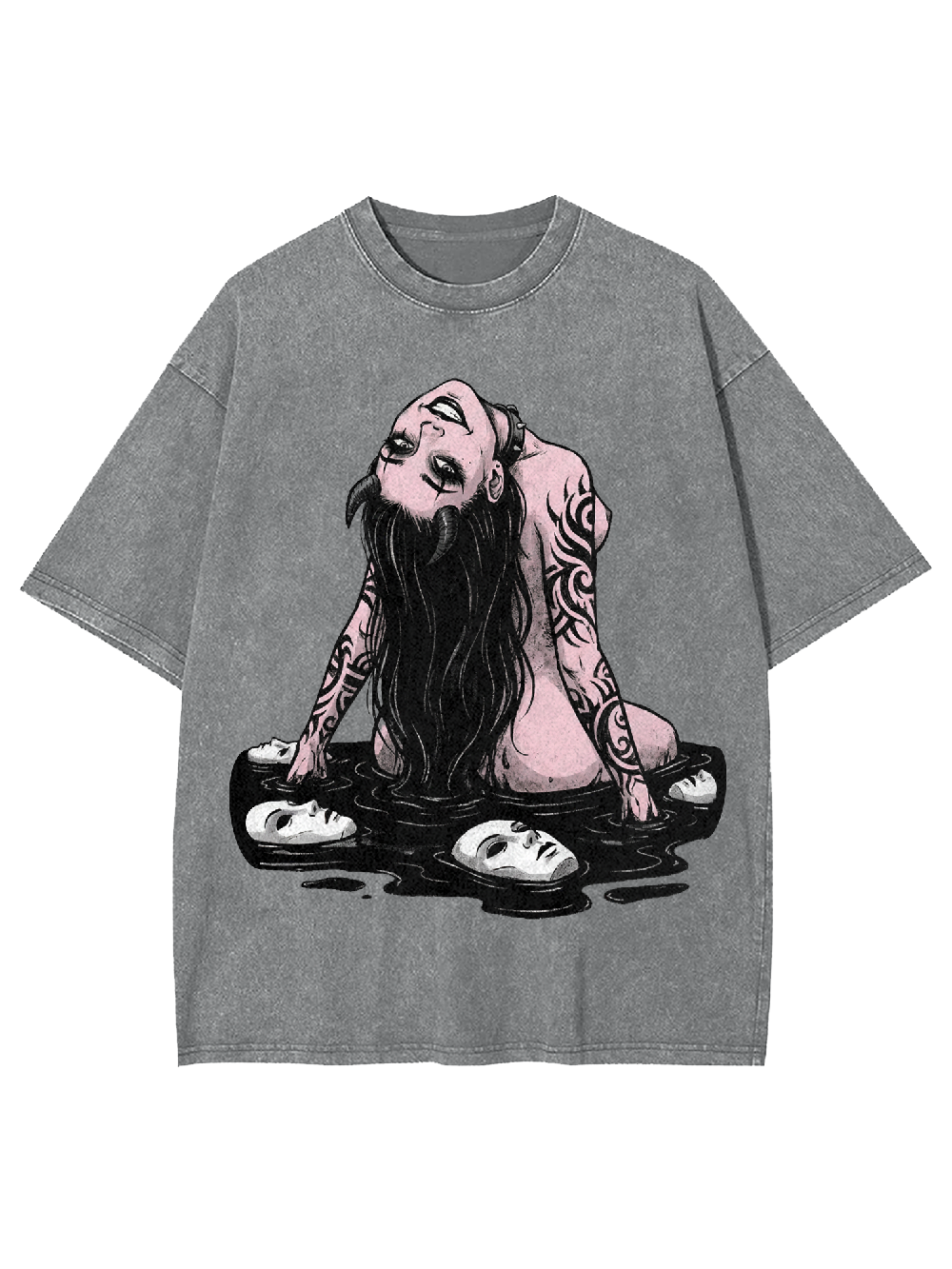 Long-haired girl with desires Washed Tshirt