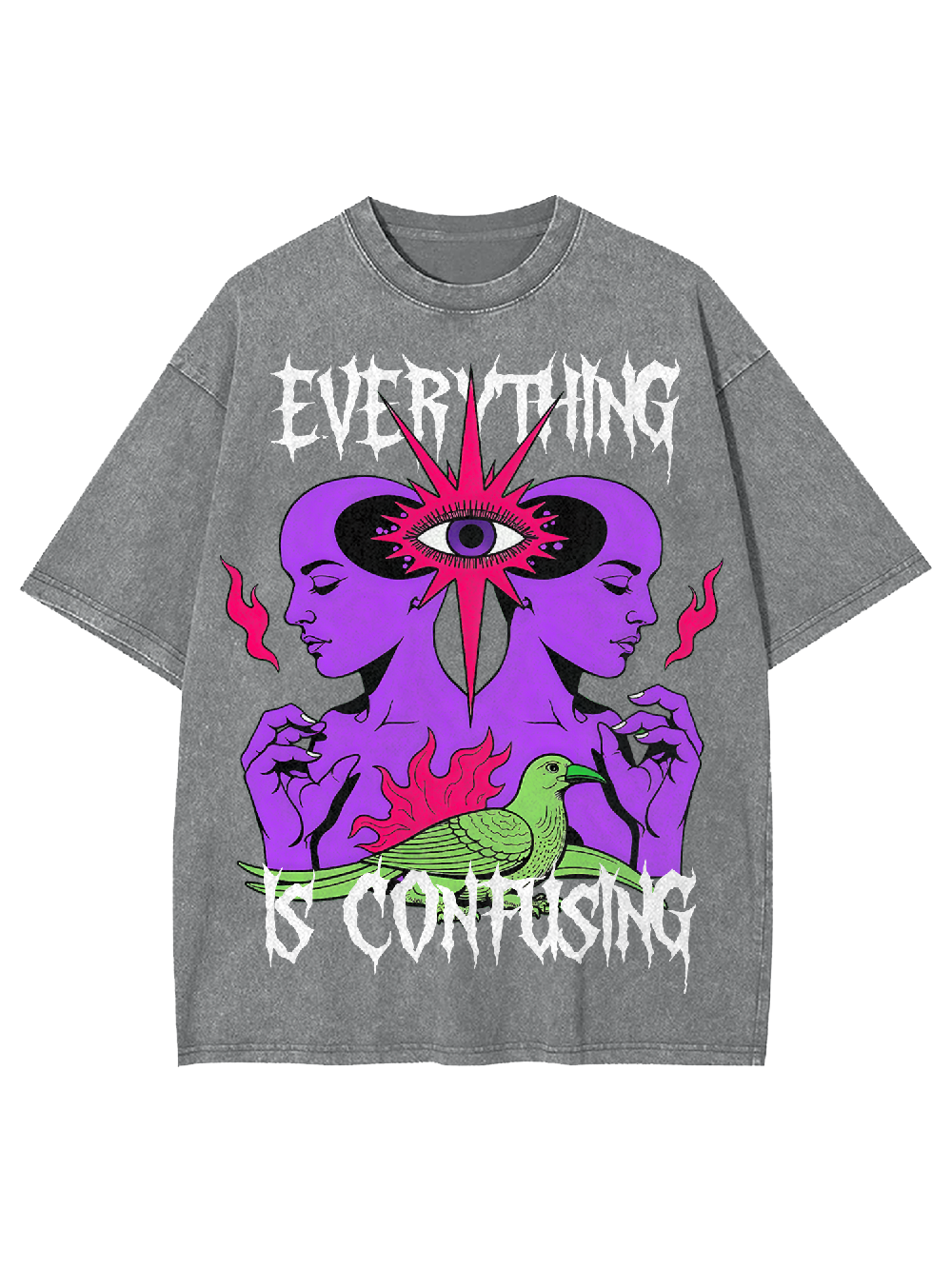 Everything is Confusing Washed Tshirt-ClassyOutlaw Sale