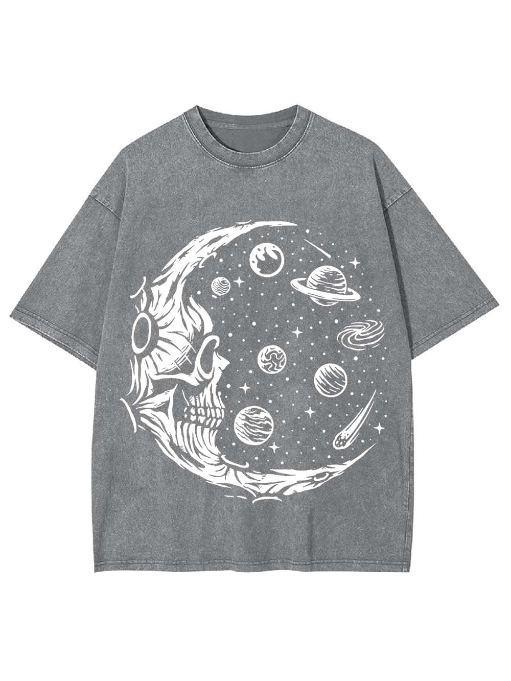 COSMIC SKULL MOON WASHED TSHIRT