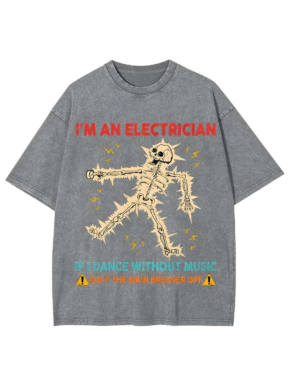 Electrician's Warning Washed Tshirt