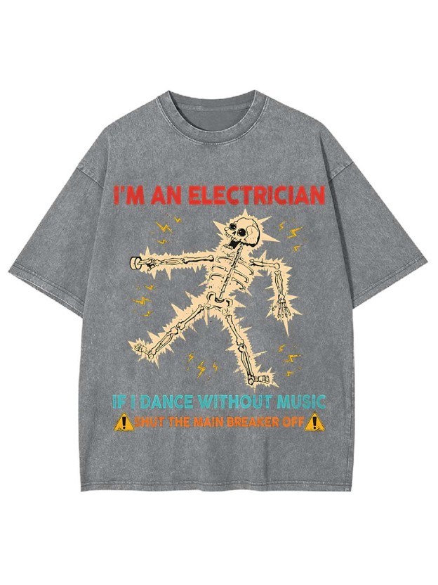 Electrician's Warning Washed Tshirt