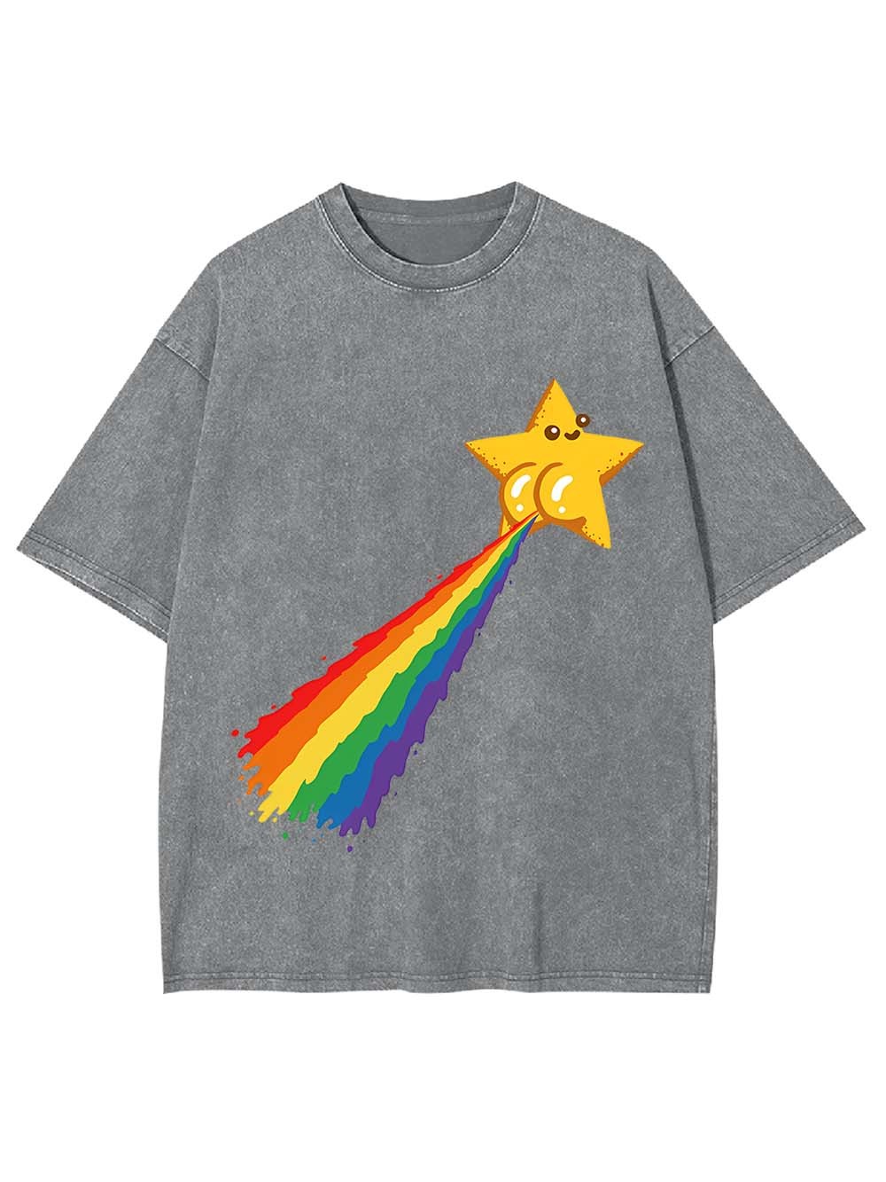 Rainbow - Pooping Star Washed Tshirt