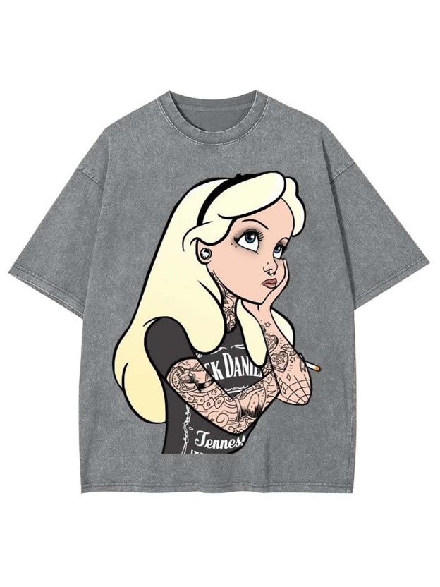 Tattooed Girl Washed Tshirt