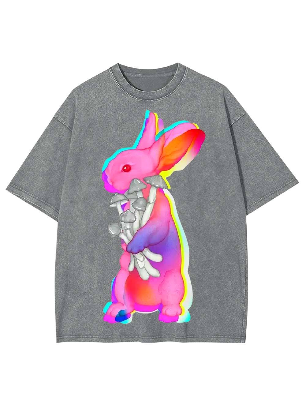 Psychedelic Bunny Washed Tshirt