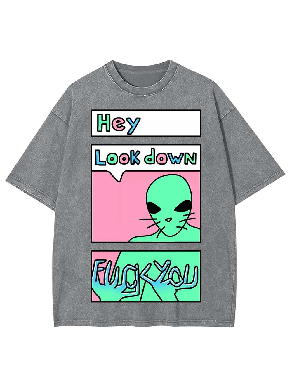 HEY LOOK DOWN WASHED TSHIRT