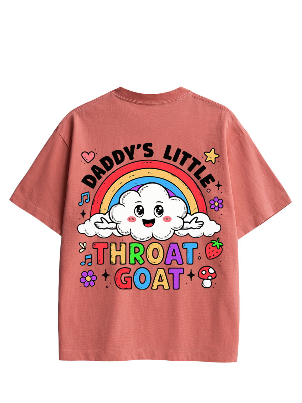 Rainbow Rebel Double Sided Print Washed TShirt