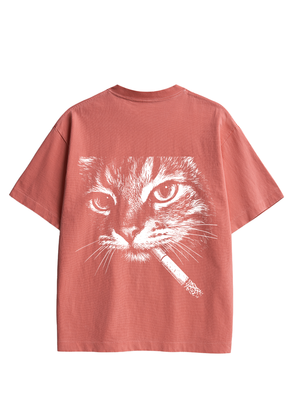 Sad Cat Energy Double Sided Print Washed TShirt