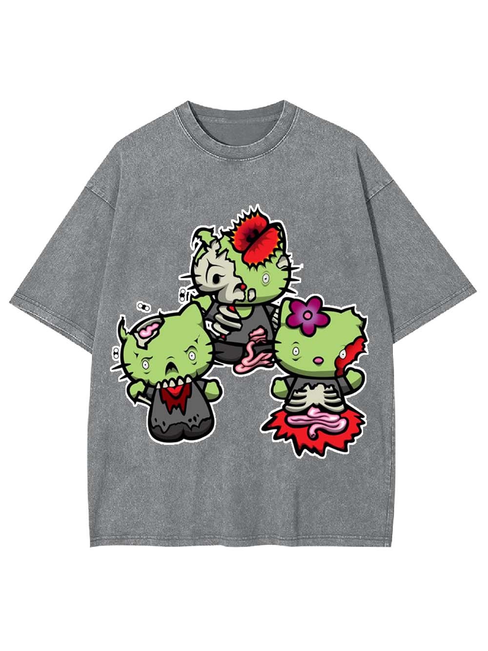 Zombie Kitties Washed Tshirt