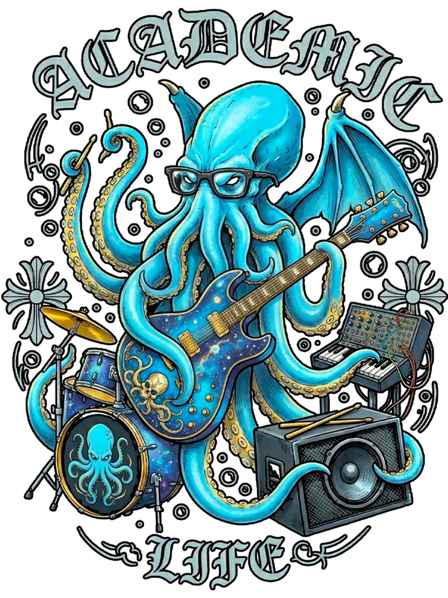 Nerdcore Kraken Washed Tshirt