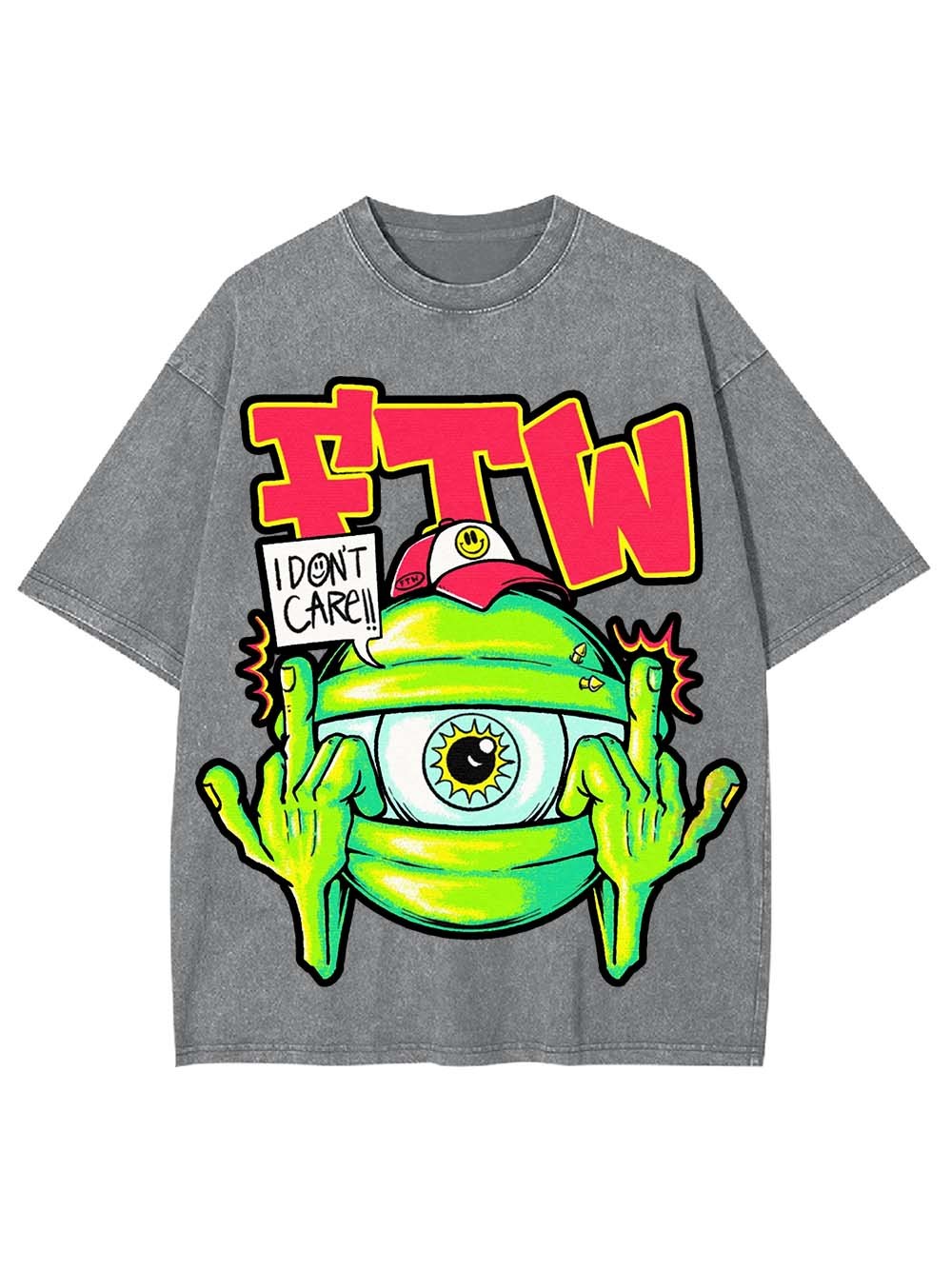 I Donlt care Washed Tshirt