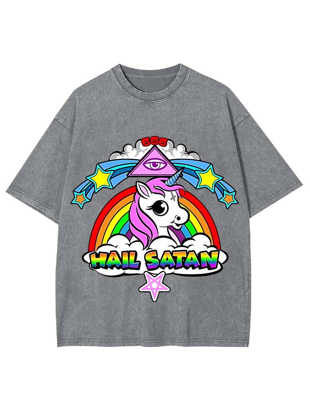 HAIL SATAN WASHED TSHIRT