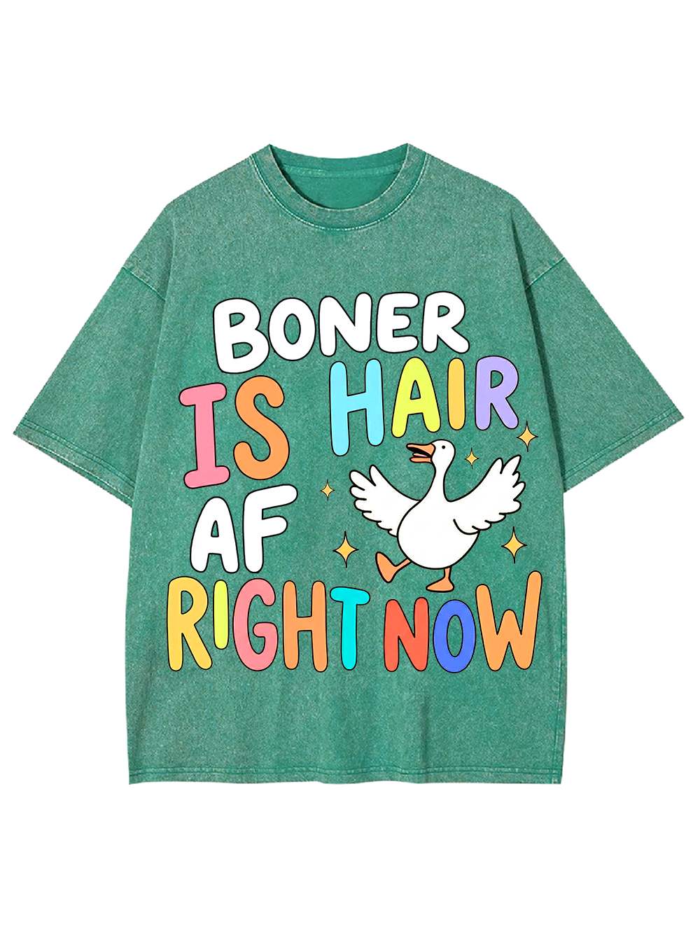 BONER IS HAIR AF RIGHT NOW Washed Tshirt