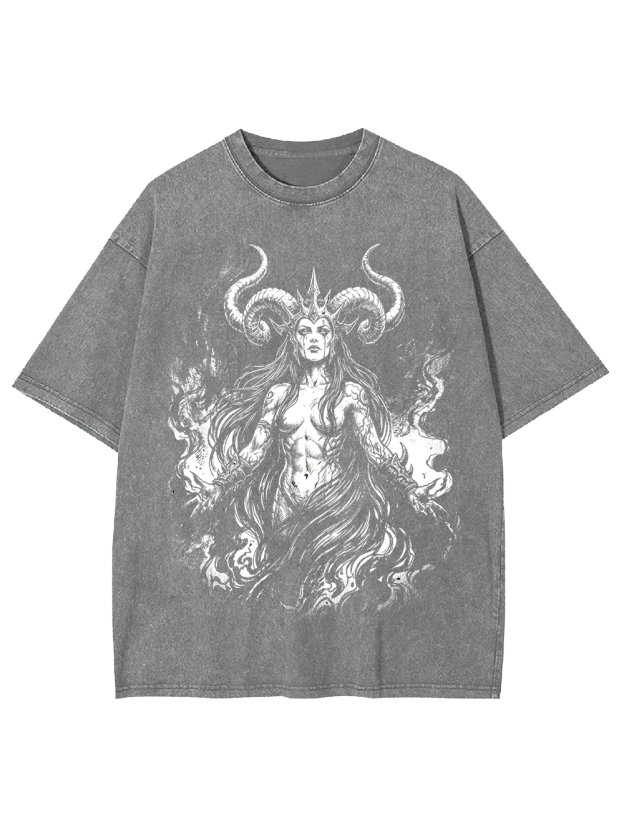 Flamebound Witch – Occult Washed Tshirt