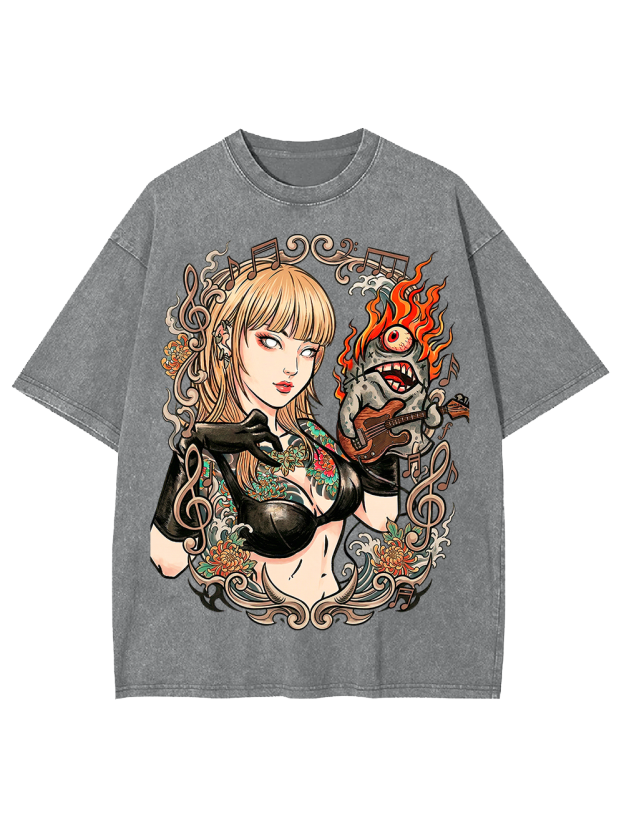 Burning Sound – Punk Goddess Oversized Washed Tshirt