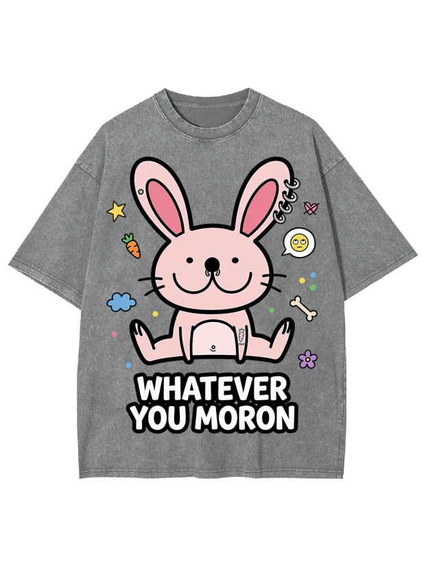 WHATEVER YOU MORON Washed Tshirt