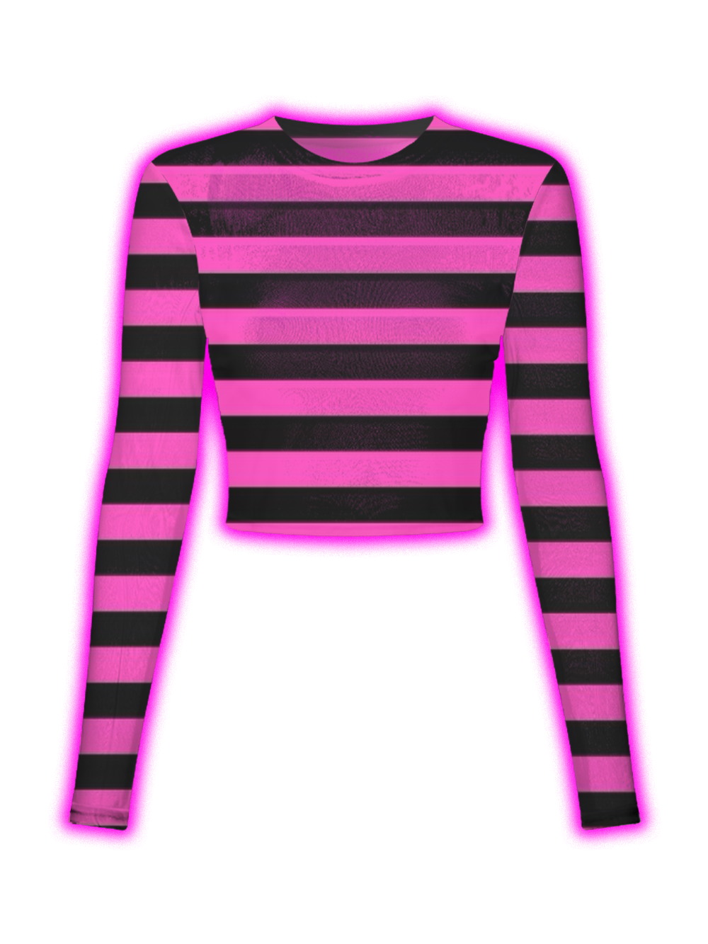 Bold Stripe Crop Mesh Top