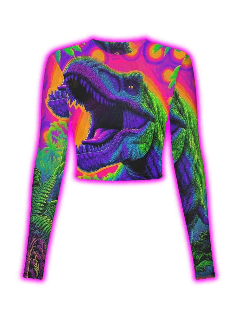 Neon Rex Crop Mesh Top