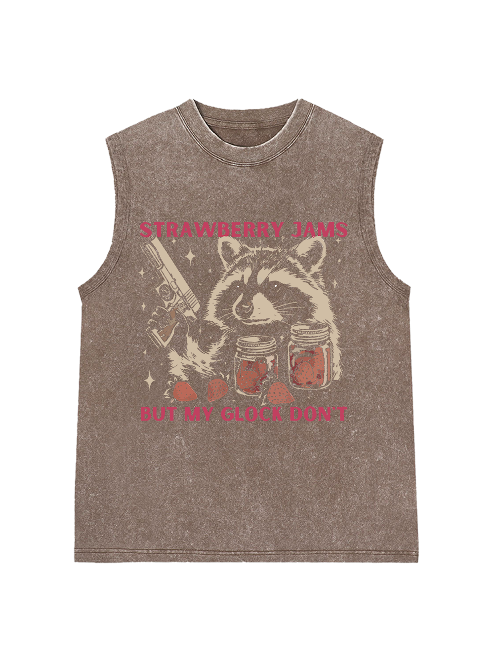 STRAWBERRY JAMS BUT MY GLOCK DON'T Washed Tank Top