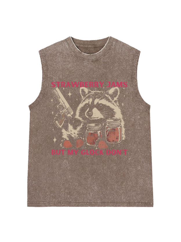 STRAWBERRY JAMS BUT MY GLOCK DON'T Washed Tank Top