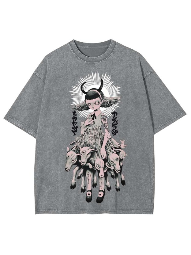 The Girl of Many Eyes Washed Tshirt