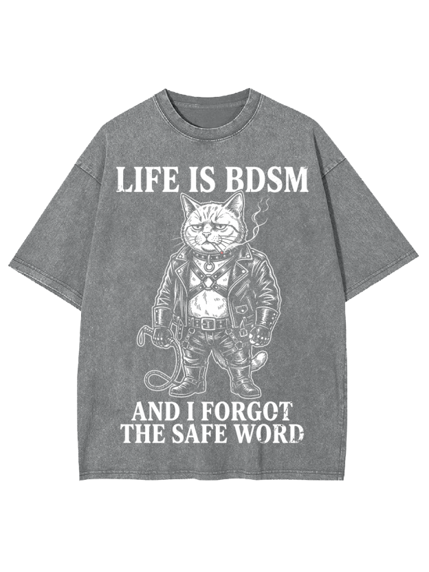 LIFE IS BDSM AND I FORGOT THE SAFE WORD Washed Tshirt