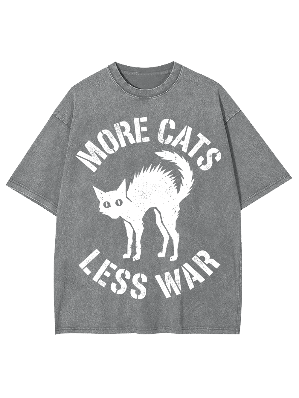MORE CATS LESS WAR Washed Tshirt