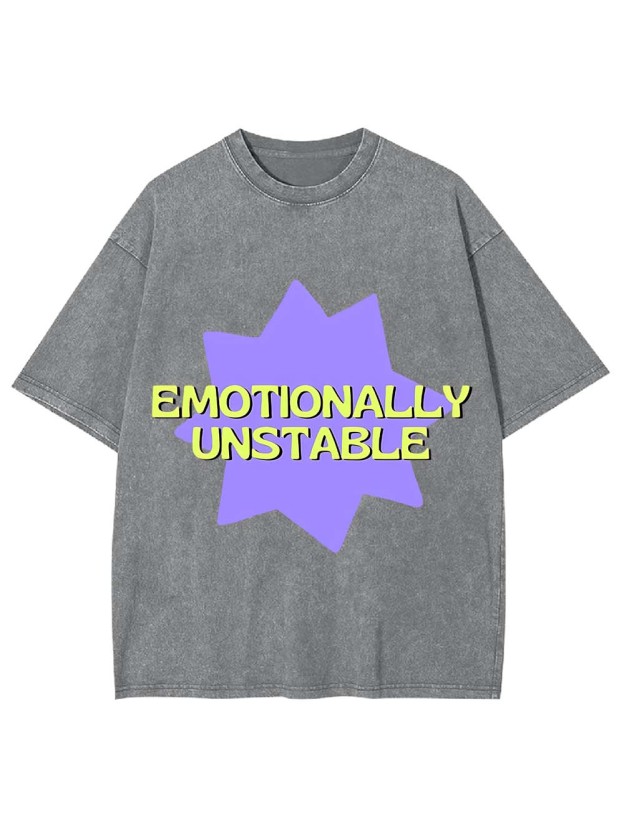 Emotionally Unstable Washed Tshirt