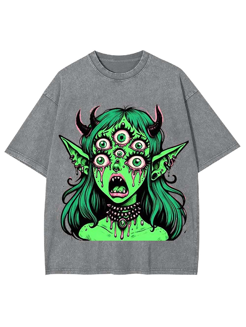 Multi-Eyed Demoness Washed Tshirt