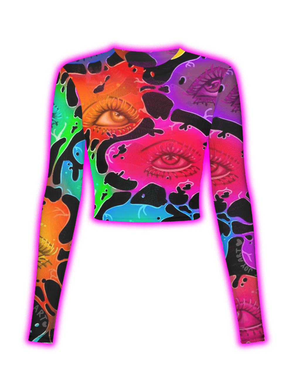 Trippy Multicolor All-Seeing Eye Mesh Top
