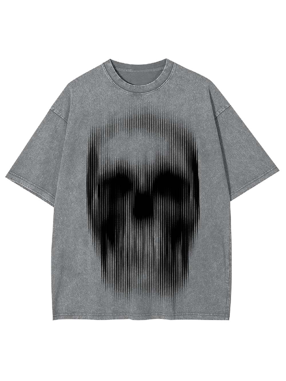 Distorted Skull Art Washed Tshirt