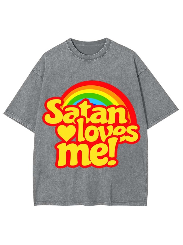 SATAN LOVES ME! WASHED TSHIRT