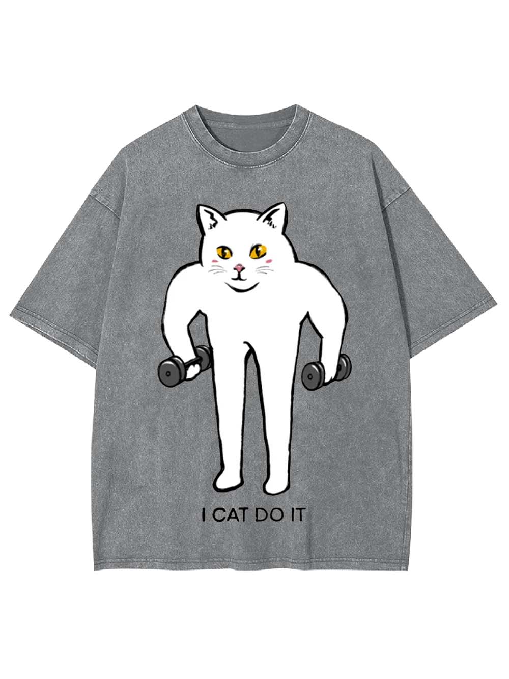 I Cat Do It Washed Tshirt