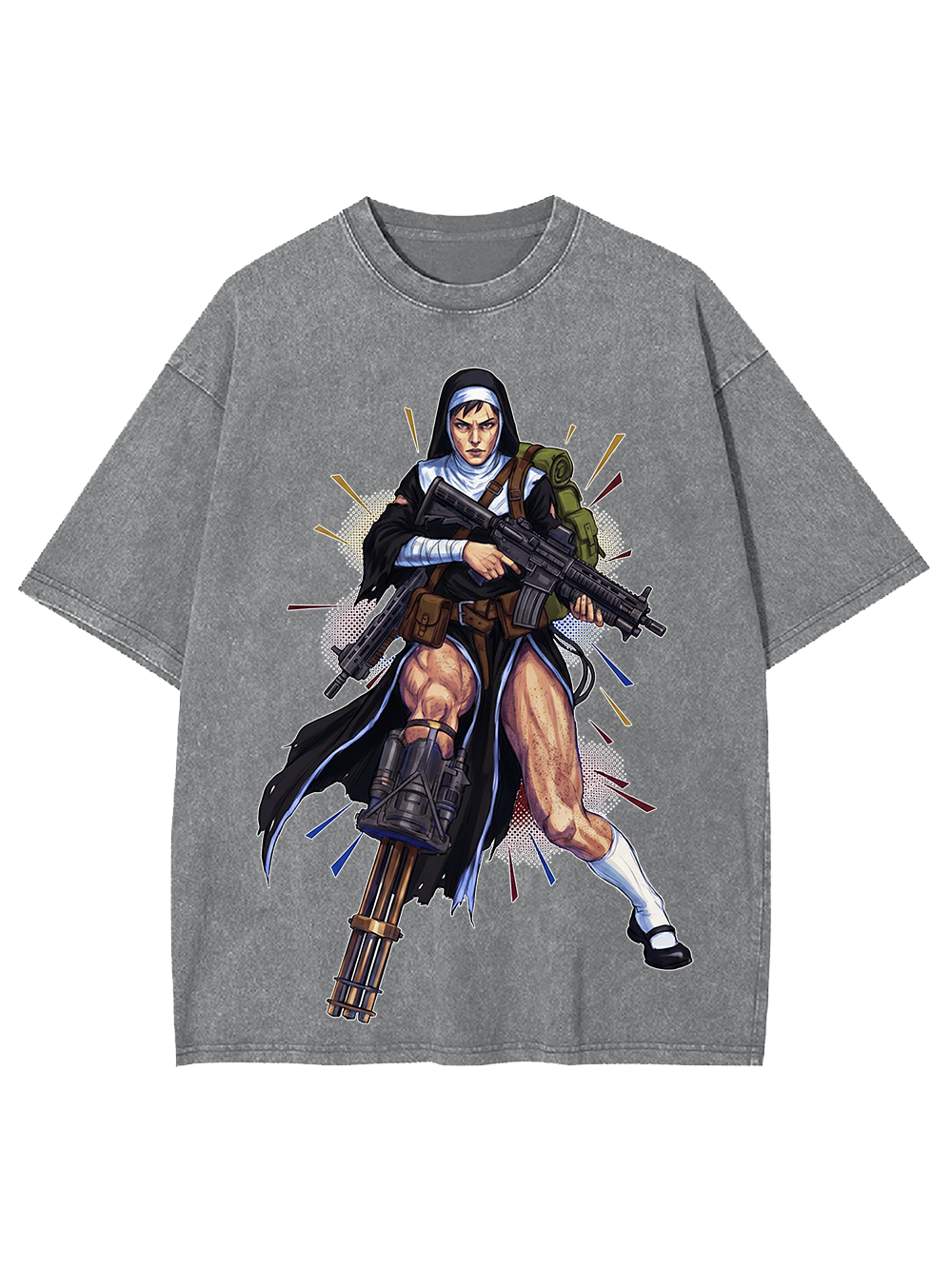 Armed Nun Cyber Washed Tshirt