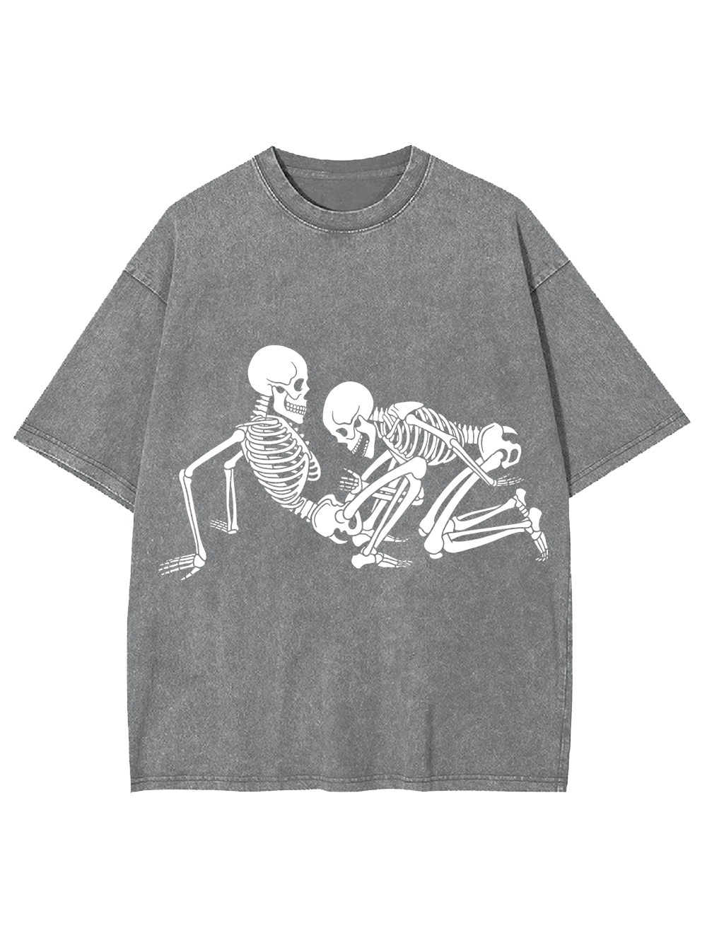 Bone Play Retro Grunge Skeleton Washed Tshirt