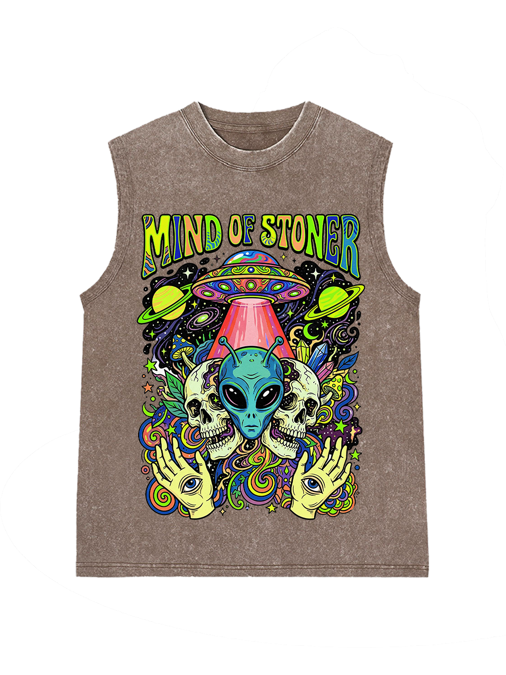 MIND OF STONER Washed Tank Top