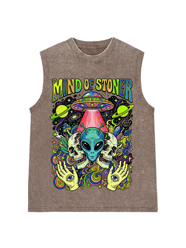 MIND OF STONER Washed Tank Top