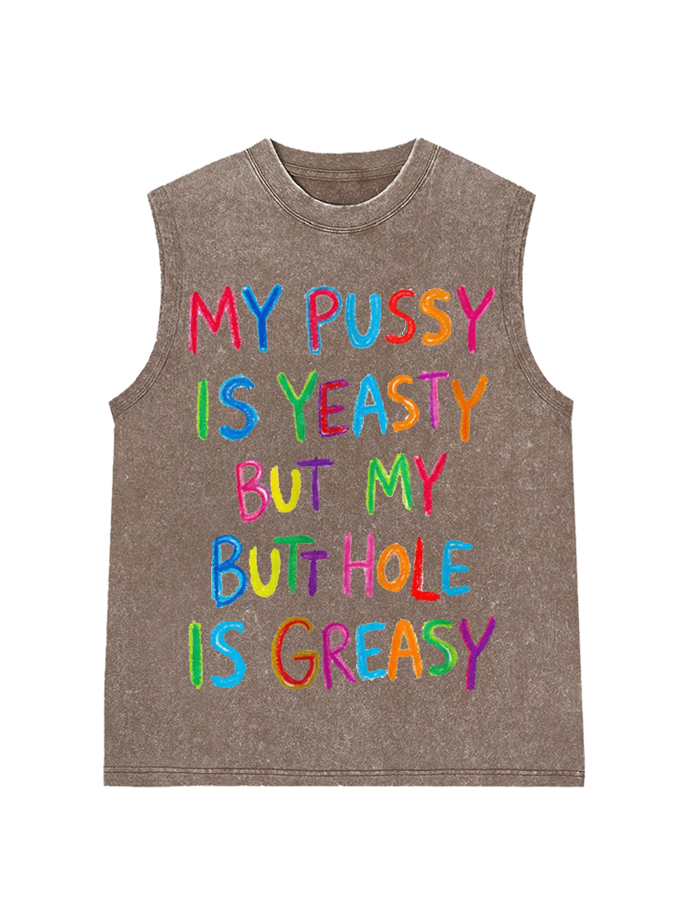 SATIRICAL CRAYON ART Washed Tank Top